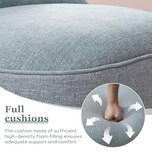 Upholstered Accent Chair, French Country Side Chair (1, Light Blue) | with Tufted Backrest, Thick Padded Seat and Solid Wood Legs for Bedroom, Living Room, Vanity & Reading Nook - color: Light Blue