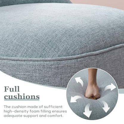 Upholstered Accent Chair, French Country Side Chair (1, Light Blue) | with Tufted Backrest, Thick Padded Seat and Solid Wood Legs for Bedroom, Living Room, Vanity & Reading Nook - color: Light Blue