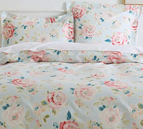 DAUAOTO Bedding Duvet Cover Full Size 82"X86" + 2 Pillowcases Set, Print Cotton Bedding for Kids Teen Girls, Rose Flower Garden - color: Pattern 4#, size: 82"x86" Full Cover + 2 Shams
