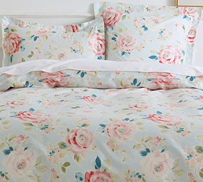 DAUAOTO Bedding Duvet Cover Full Size 82"X86" + 2 Pillowcases Set, Print Cotton Bedding for Kids Teen Girls, Rose Flower Garden - color: Pattern 4#, size: 82"x86" Full Cover + 2 Shams