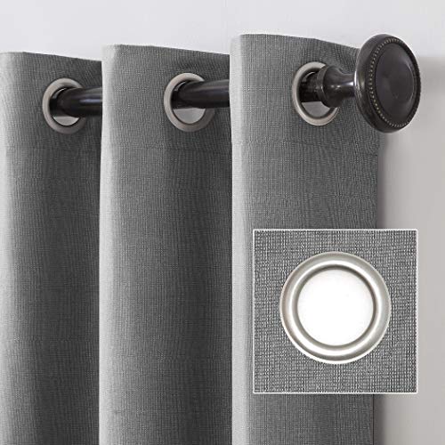 Sun Zero Columbia 2-Pack Thermal Energy Saving 100% Blackout Grommet Curtain Panel Pair, 50" x 108", Gray - color: Grey, size: 50"W x 108"L (Pack of 2)