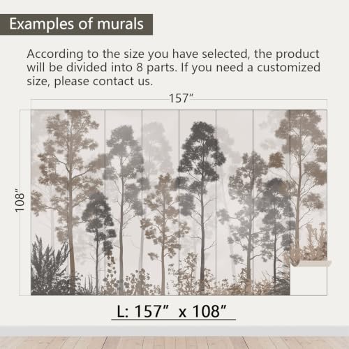 AFZEVEB-Tropical Jungle Peel and Stick Wallpaper Trees Walls Mural - color: X807, size: 157" x 108"