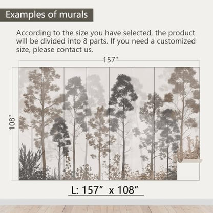 AFZEVEB-Tropical Jungle Peel and Stick Wallpaper Trees Walls Mural - color: X807, size: 157" x 108"