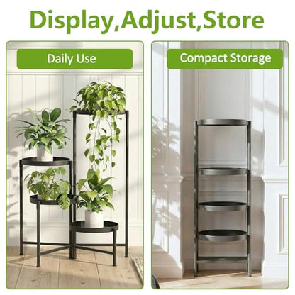 aboxoo 4 Tier Metal Plant Stand Modern NEW, Indoor Outdoor Multi-Tiered Plant Stand Display Tray, Flower Pot Stand for Indoor Home Outdoor Patio Balcony Yard - size: 4 Tier
