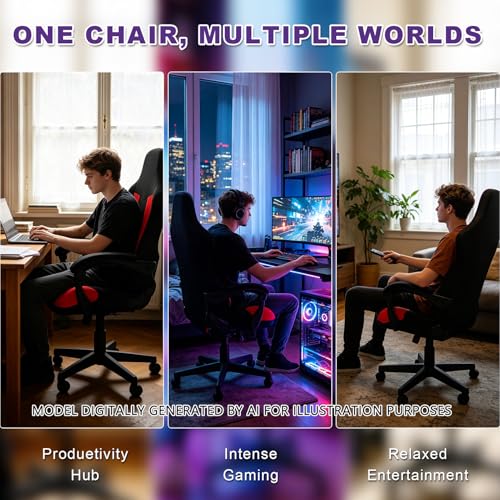 Gaming Chair Covers Only,Stretchable Fit Thick Breathable Mesh | Cat Scratch Proof,Scratch Resistant,Soft,Gaming Chair Seat Cover with 2Pcs Armrest Slipcovers(Black-red,Style 1) - color: Black-red, size: Style 1