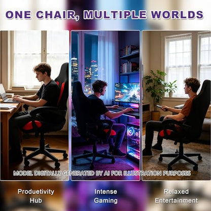 Gaming Chair Covers Only,Stretchable Fit Thick Breathable Mesh | Cat Scratch Proof,Scratch Resistant,Soft,Gaming Chair Seat Cover with 2Pcs Armrest Slipcovers(Black-red,Style 1) - color: Black-red, size: Style 1