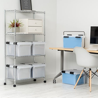 IRIS USA WeatherPro File Box Organizer, Letter/Legal, 32 Qt. Clear | Protect files and paperwork with a durable design featuring secure closure and convenient organization - style: WeatherPro - 1 Pack