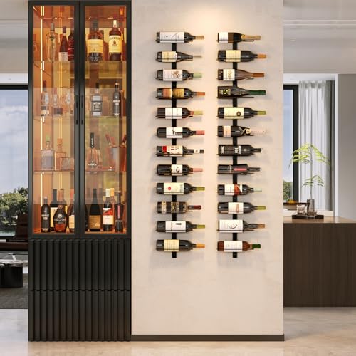 X-cosrack 12 Bottle Wall-Mounted Wine Rack, Detachable Storage Organizer Used as One or Four, DIY Wall Hanging Bottle Holder, for Dining Room, Bar, Wine Cellar - size: 1 Pack (12 Bottles)