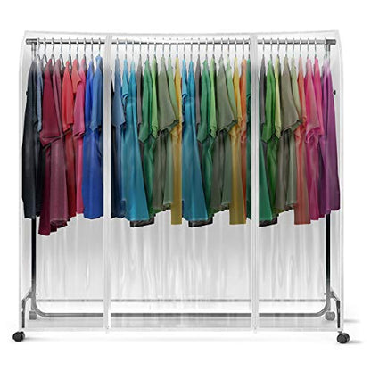 Sorbus Cover for Garment Rack - 6 Ft Transparent Clothes Rack Cover, Garment Coat Hanger Protector Dustproof Waterproof Clothing Storage Cover for Dresses, Suits, Coats, and more (Rack Not Included) - size: 1 Pack