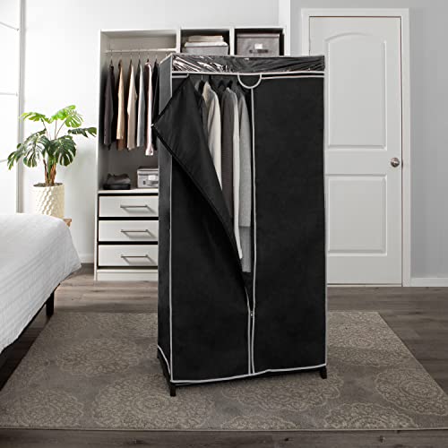 Simplify, Organizer, for Clothes and Accessories, Heavy Duty, Hanging Rod, Easy to Assemble in Black 36" Wide Portable Closet, 63"x36"19" (4062-BLACK) - color: Black