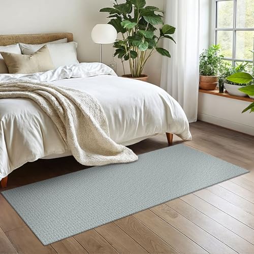 Washable Runner Rug, Non Slip Hall Runner, 2x6 Ft, Turquoise/Gray | Washable Braided Runner Carpet, Non Slip Rubber Dot Backed, For Hallway, Kitchen, Entryway, Bedroom, Laundry Room, Foyer - color: Turquoise/Gray, size: 2' x 6' (Rectangular)