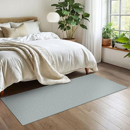 Washable Runner Rug, Non Slip Hall Runner, 2x6 Ft, Turquoise/Gray | Washable Braided Runner Carpet, Non Slip Rubber Dot Backed, For Hallway, Kitchen, Entryway, Bedroom, Laundry Room, Foyer - color: Turquoise/Gray, size: 2' x 6' (Rectangular)