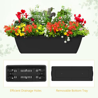 ETELI Vertical Raised Garden Beds Outdoor Elevated Herbs Garden Planter Boxes with Trellis and Legs 32.4" Flowers Beds Vertical Planters for Small Climbing Plant Vegetables Patio Balcony, Black - color: Black