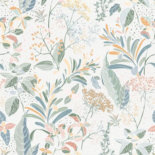 Floral Wallpaper Peel and Stick Wallpaper Boho Flower Wall Paper Self Adhesive Removable Contact Paper Vinyl for Bathroom Wall Covering Shelf Cabinets Decor 17.3" x 118" - color: Multicolour, size: 17.3" x 118"