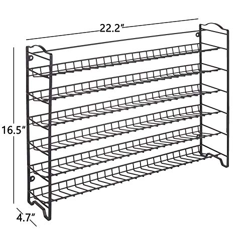 SWOMMOLY Spice Rack Organizer with 72 Spice Jars 4 oz, 396 Spice Labels | Chalk Marker, Funnel Set, Spice Organizer for Countertop, Pantry, Cabinet, Cupboard & Wall Mount, 22.2" W × 16.5" H, Black