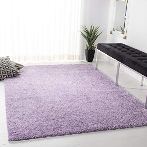 SAFAVIEH August Shag Collection Accent Rug - 2'3" x 4', Lilac, Solid Design, Non-Shedding & Easy Care, 1.2-inch Thick Ideal for High Traffic Areas in Entryway, Living Room, Bedroom (AUG900V) - color: Lilac, size: 2'3" x 4' (Rectangular)