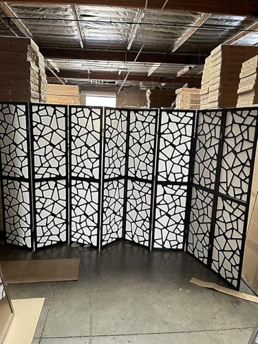 Mosaic Breeze Room Divider, 3-8 Panel (Black, 8 Panel) - color: Black, size: 8 Panel