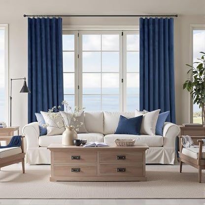 Navy Blue Velvet Curtains 72 Inch Long 2 Panels Moody Vira Thermal Insulated Room Darkening Window Shades Soundproof Dark Out Curtain for Living Room Dining Office Kids Children Boys Bedroom 72 Length - color: Navy Blue, size: 52"W x 72"L (Pack of 2)