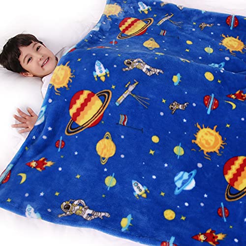 Lukeight Toddler Blanket Gifts for Boys and Girls, Plush Throw Blanket for Kids, Thick and Warm Boys Blanket for Teens Birthday (Space, 50x60 Inches) - color: Space, size: 50 in x 60 in