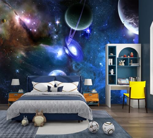 Galaxy Planet Wallpaper Mural Peel and Stick for Ceiling 82"x57" | Nebula Self Adhesive Wall Murals for Kids Room Bedroom - color: ZZ-016, size: 82" x 57"