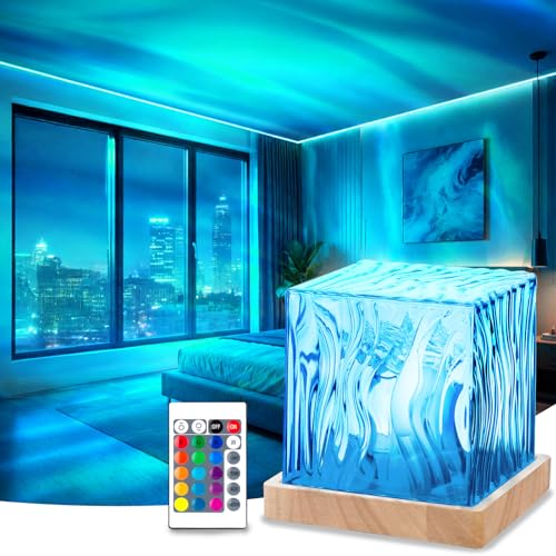 Northern Lights Projector Rechargeable,4.5" Aurora Light Projector Ocean Lamp Mood Ambient Lighting with 16 Colors and Aurora Drift Effects for Room Decor Teen Girl Gifts Classroom - Cordless - color: Cordless - Aurora