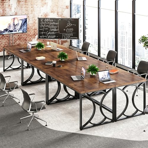 HSH Rustic Computer Desk,55 Inch Metal Wooden Home Office Writing Desk | Industrial Executive Desk for Work , Modern Student Gaming Computer PC Table,Work from Home,Sturdy Metal Frame,Easy Assembly - color: Rustic Brown