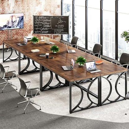 HSH Rustic Computer Desk,55 Inch Metal Wooden Home Office Writing Desk | Industrial Executive Desk for Work , Modern Student Gaming Computer PC Table,Work from Home,Sturdy Metal Frame,Easy Assembly - color: Rustic Brown