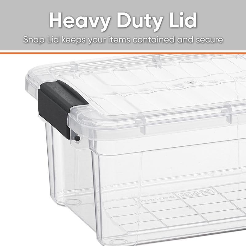 Superio Clear Storage Bins with Lids, Stackable Storage Box with Latches and Handles, Extra Small, 6 Pack 3 Quart - size: 3.5 Qt, style: 6 Pack