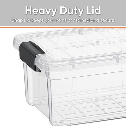 Superio Clear Storage Bins with Lids, Stackable Storage Box with Latches and Handles, Extra Small, 6 Pack 3 Quart - size: 3.5 Qt, style: 6 Pack