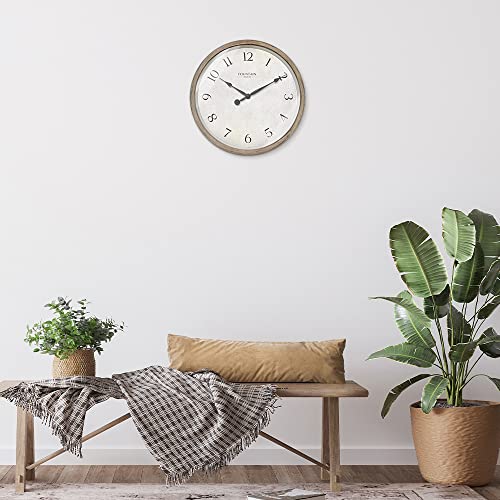 10" Silent Modern Farmhouse Wall Clock, Gray Oak Finish | Battery Operated, Regular Arabic Numeral, Accurate & Easy to Read for Living Room, Bedroom, Kitchen & Home Office - color: Light Gray Oak, size: 10 inch