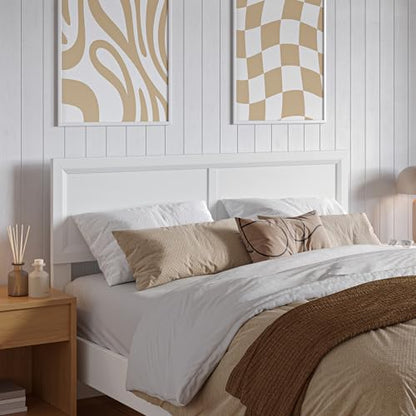 AFI, Sophia Adjustable Modern Full Wood Headboard, White - color: White, size: Full