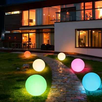 LOFTEK Pool LED Light Ball - 12-inch Sphere Lamp Rechargeable - 16 RGB Cool Lamp for Bedroom Ambient Lighting - Smart Night Light for Baby Nursery - Waterproof Light for Yard & Pool Decor, 1PCS - size: 12-inch