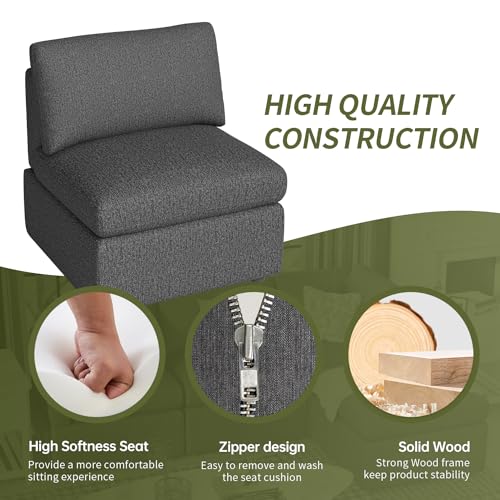 PayLessHere Convertible Sofa, 1-Seat Modular Sectional, Dark Gray | Convertible Sofa