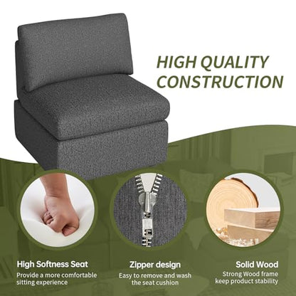 PayLessHere Convertible Sofa, 1-Seat Modular Sectional, Dark Gray | Convertible Sofa