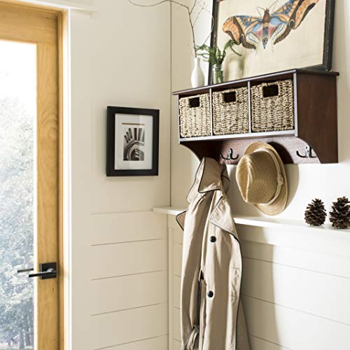 Safavieh Home Collection Finley Hanging 3 Basket Wall Rack - color: Cherry