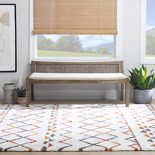 Kasi Brown Low Back Cane Bench with Beige Upholstered Seat by Powell - color: Brown