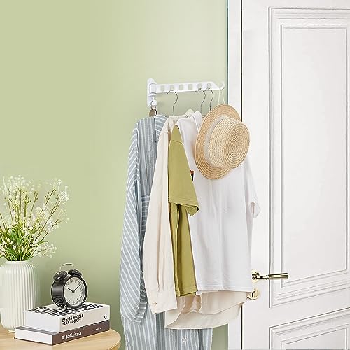 JOOM Laundry Drying Rack Wall Mounted Clothes Drying Rack Clothes Hanger White - color: White, size: two pack