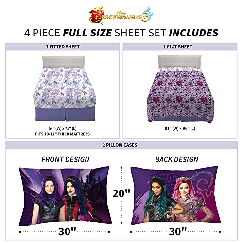 Franco Kids Bedding Super Soft Sheet Set, Full, Disney Descendants 3 - color: Disney Descendants 3, size: Full