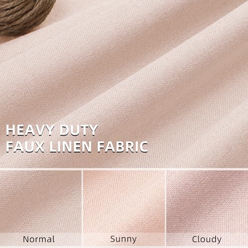 ChrisDowa Pink Blackout Curtains 45 Inches Long 2 Panels for Bedroom | Room Darkening,Light Blocking,Thermal Insulated,Faux Linen,Farmhouse,Grommet,Window Treatment,Drapes,Living Room,52x45 - color: Pink, size: 52"W x 45"L (Pack of 2)