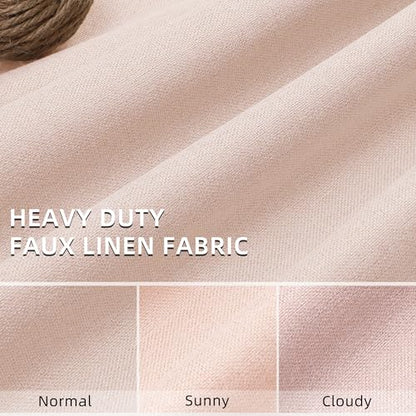 ChrisDowa Pink Blackout Curtains 45 Inches Long 2 Panels for Bedroom | Room Darkening,Light Blocking,Thermal Insulated,Faux Linen,Farmhouse,Grommet,Window Treatment,Drapes,Living Room,52x45 - color: Pink, size: 52"W x 45"L (Pack of 2)