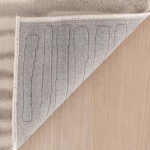 nuLOOM Kailani Cream/Grey Abstract Washable Area Rug, 5' x 8' | Nuloom Kailani Abstract 5' x 8' Machine Washable Area Rug for Living Room Bedroom Dining Room, Cream/Grey - color: Grey, size: 5' x 8' (Rectangular)