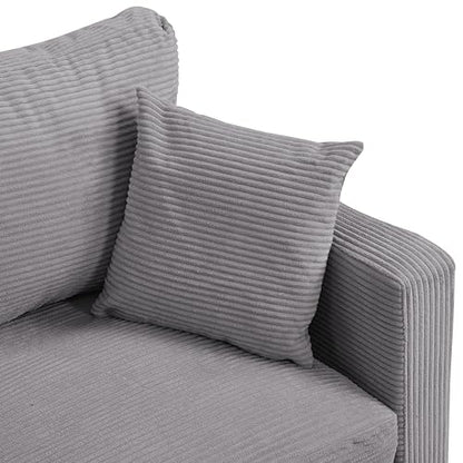 Space Saving 57 Inch Upholstered Sofa, Modern Two-Seater Loveseat with Solid Legs, Fits Cozy in Apartment Living Rooms and Studio Corners to Maximize Floor Plan, Light Gray