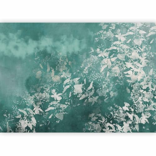 Wall Mural Nature 77x55 in - Peel and Stick Self-Adhesive Wallpaper Removable Large Sticker Foil Wall Decor Print Picture Image Design Botanical Plants White Turquoise b-A-0851-a-a - color: #18, size: 77"Wx55"H Self-Adhesive
