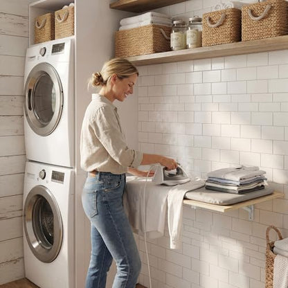 GOYLSER Laundry Room Wall Mounted Folding Table, Kitchen Restaurant Home Bar Work Table, Waterproof Easy to Install and Clean - color: Natural Wood, size: 25"x15.7"