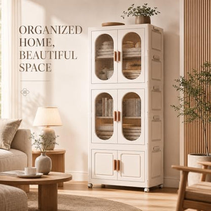 2-Tier Hanging Foldable Closet with Storage Bin, 3-Tier Portable Armoire Organizer, Modular Folding Cabinet with Doors & Wheels for Nursery Room Organization, Clear - size: Style A