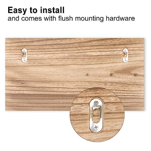 Lwenki Mail Organizer for Wall Mount – Key Holder with Shelf Includes Letter Holder and Hooks for Coats, Dog Leashes – Rustic Wood with Flush Mounting Hardware (16.5” x 8.7” x 3.5”) (Wood) - color: Wood