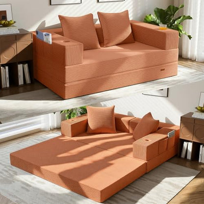 COMAX Futon Sofa Bed, Convertible Sofa Bed, Folding Boneless Couches