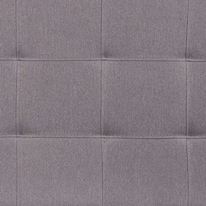 EMMA + OLIVER Light Gray Queen Quilted Tufted Headboard | Adjustable Bed Rail Slots, Fabric Upholstered - color: Light Gray, size: Queen