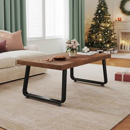 Rustic Coffee Table, Industrial Solid Wooden Tea Table,39 Inch | Farmhouse Real Wood Center Coffee Table, Modern Minimalist Rectangle Cocktail Table - size: 39 inch