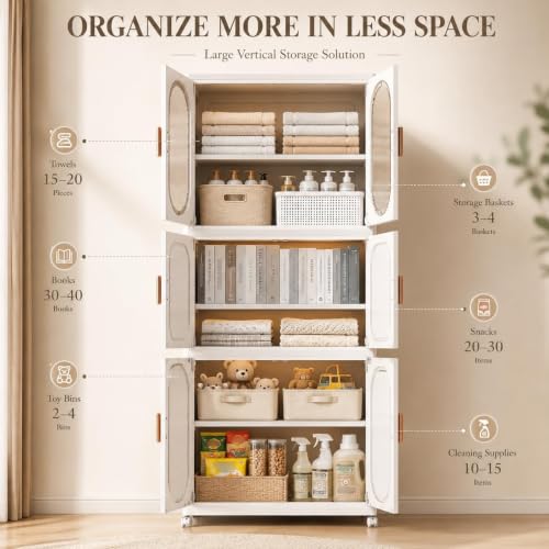 2-Tier Hanging Foldable Closet with Storage Bin, 3-Tier Portable Armoire Organizer, Modular Folding Cabinet with Doors & Wheels for Nursery Room Organization, Clear - size: Style A